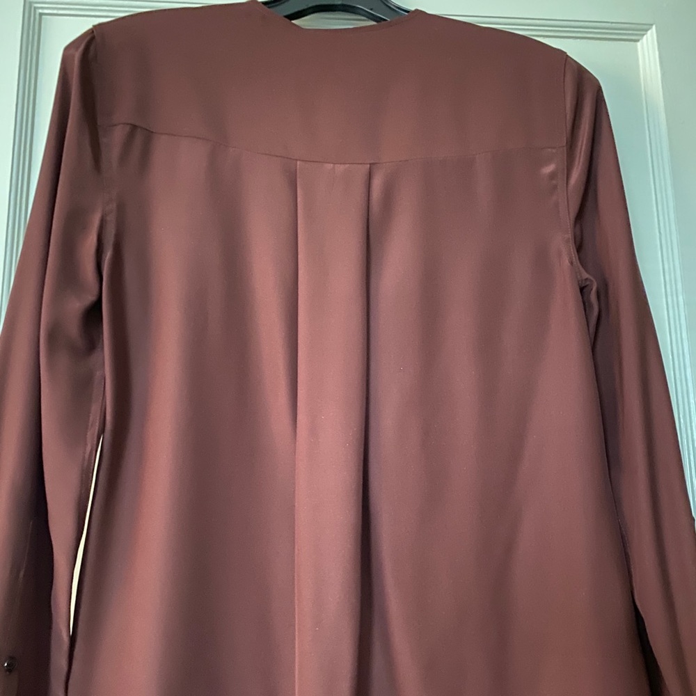 rag & bone Max Silk Blouse - XS - Burgundy - Picture 6 of 13